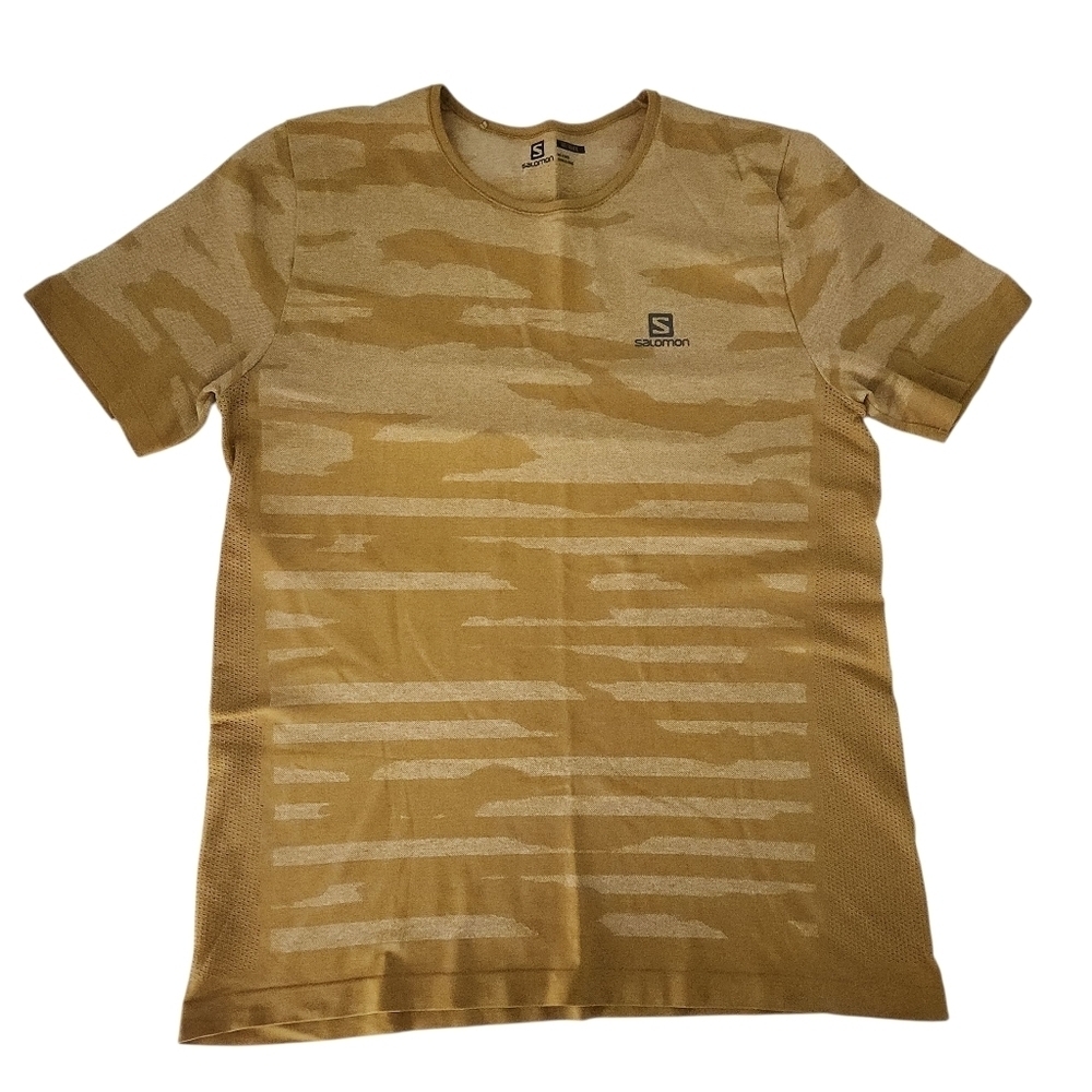 SALOMON XA Camo Performance Tee yellow mustars camo size large